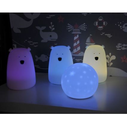 Roze LED RGB Kinder touch lamp BEAR LED/0,8W/5V + USB