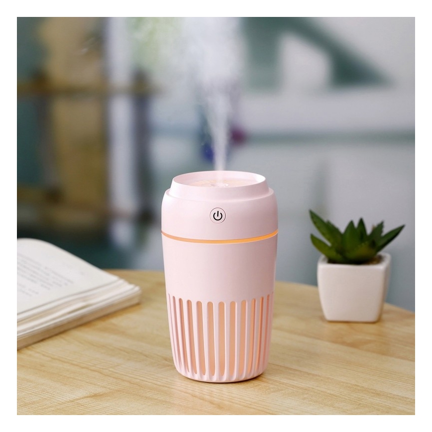 Roze LED RGB Luchtbevochtiger 300 ml LED / 2W / 5V