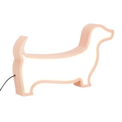 Roze LED tafel lamp voor kinderen DOG LED/12W/230V