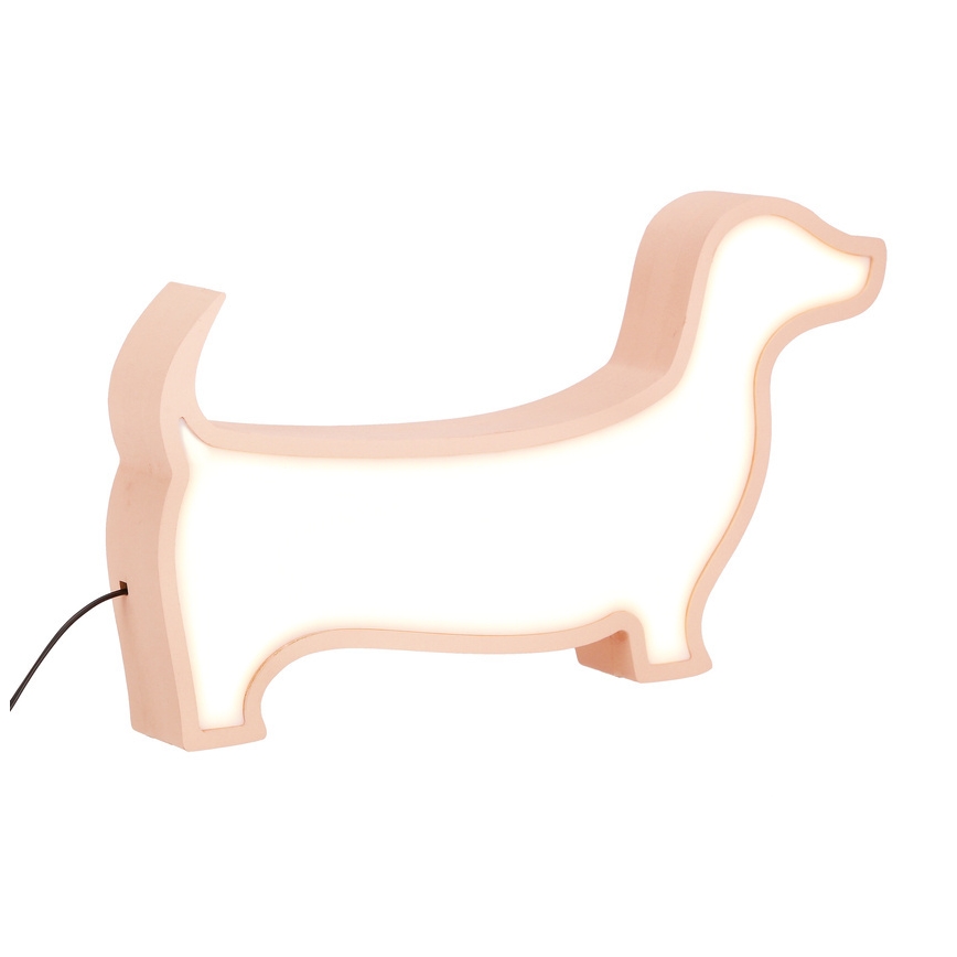 Roze LED tafel lamp voor kinderen DOG LED/12W/230V