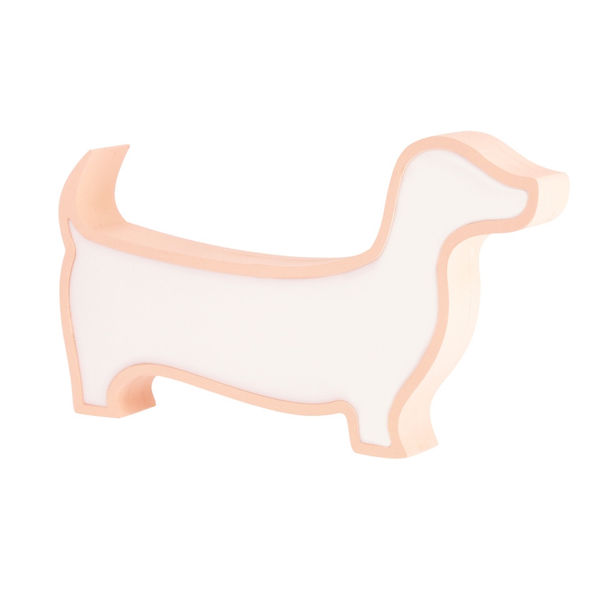 Roze LED tafel lamp voor kinderen DOG LED/12W/230V
