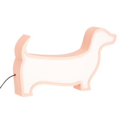 Roze LED tafel lamp voor kinderen DOG LED/12W/230V