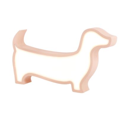 Roze LED tafel lamp voor kinderen DOG LED/12W/230V