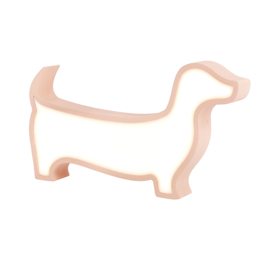 Roze LED tafel lamp voor kinderen DOG LED/12W/230V