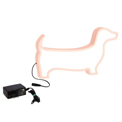 Roze LED tafel lamp voor kinderen DOG LED/12W/230V