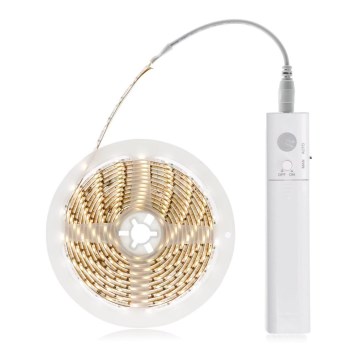 Ruban LED avec détecteur 4xAAA 3000K 1m