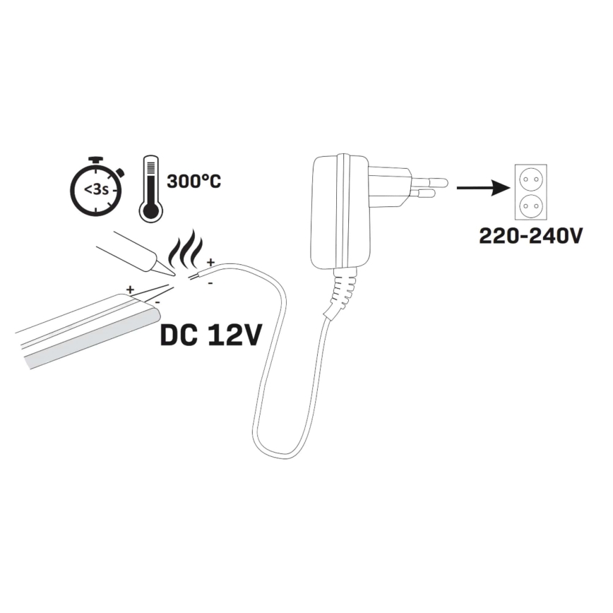 Ruban LED NEON 5 m LED/23W/12V IP65 vert