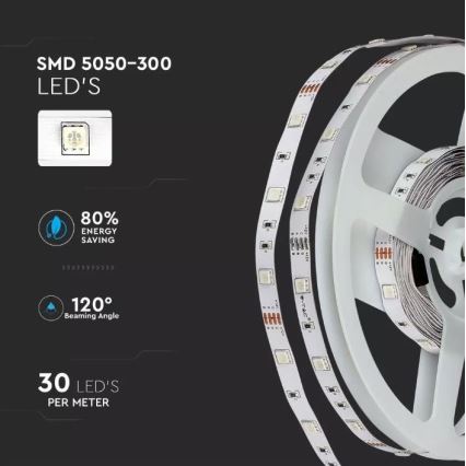 Ruban LED RVB à intensité variable 2x5m LED/4,8W/230V + télécommande