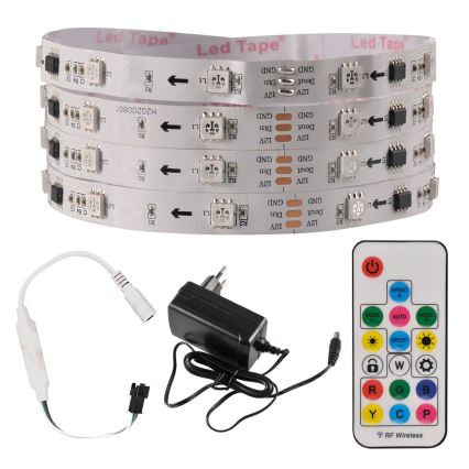 Ruban LED RVB à intensité variable MAGIC 5 m LED/24W/230V + télécommande