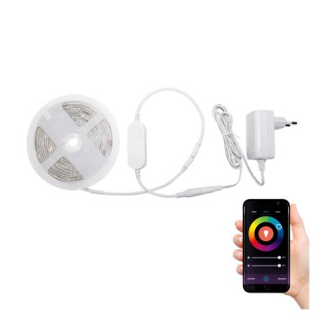 Ruban LED RVBW pour salle de bain à intensité variable LED/7,5W/12V IP65 3m Wi-Fi Tuya