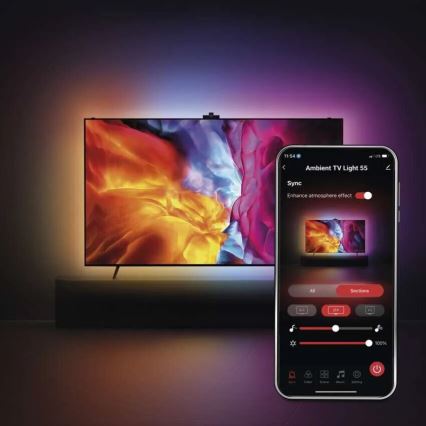 Ruban RGBIC à intensité variable pour TV GoSmart LED/24W/230V 55"