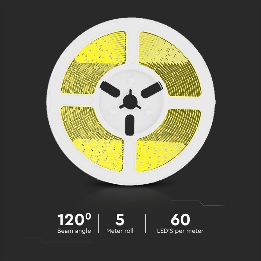 Ruban solaire à intensité variable LED/1,2W/3,7V 4000K IP67 5m + télécommande