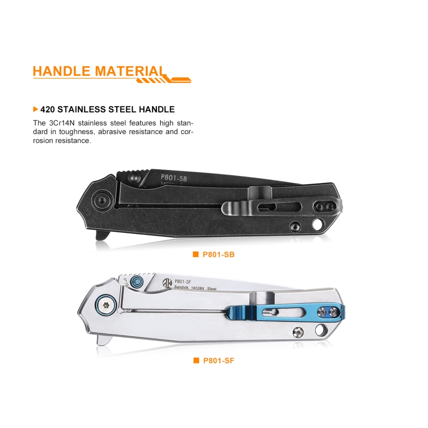 Ruike RUP801SB - Opvouwbaar zakmes 20 cm grijs