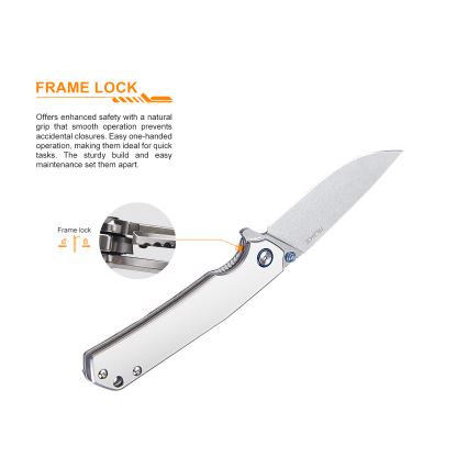 Ruike RUP801SF - Opvouwbaar zakmes 20 cm zilver