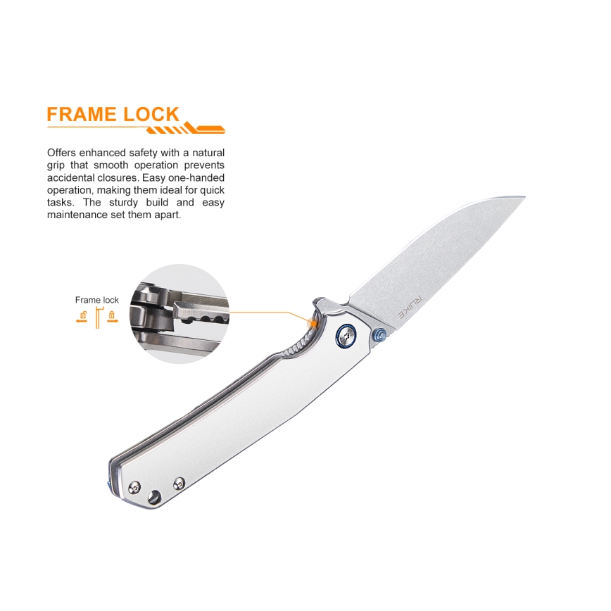 Ruike RUP801SF - Zakvklapbaar zakmes 20 cm zilver