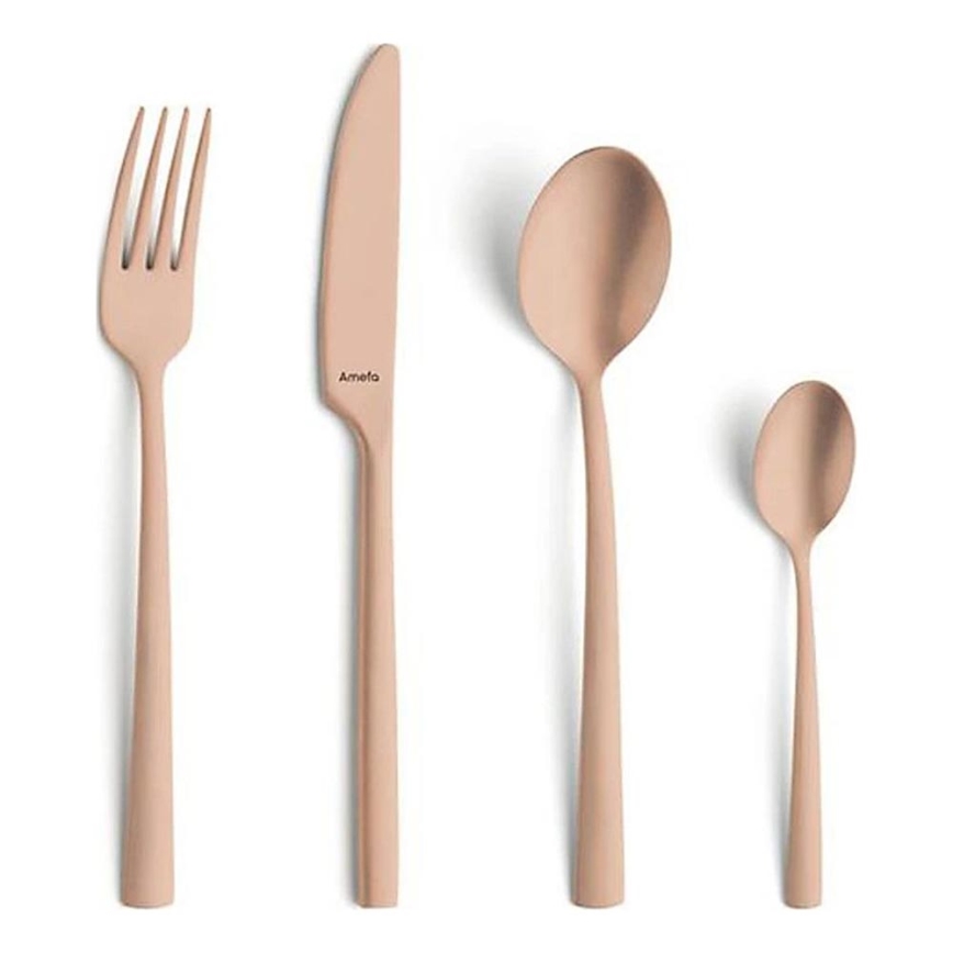 RVS bestekset MANILLE VINTAGE, 16-delig, koperkleurig
