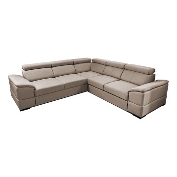 Salon d'angle universel pliable avec un espace de stockage GRANADA beige