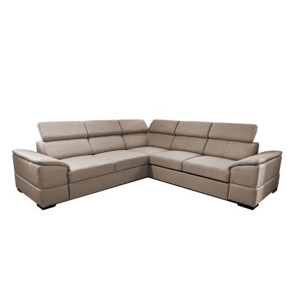 Salon d'angle universel pliable avec un espace de stockage GRANADA beige