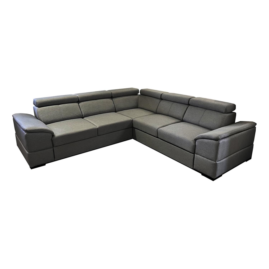 Salon d'angle universel pliable avec un espace de stockage GRANADA gris foncé