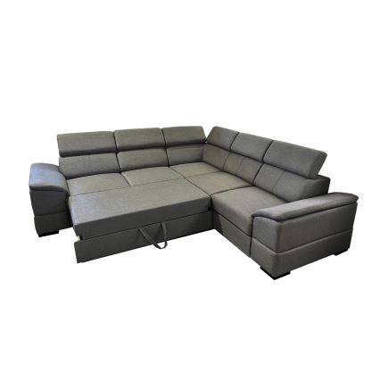 Salon d'angle universel pliable avec un espace de stockage GRANADA gris foncé