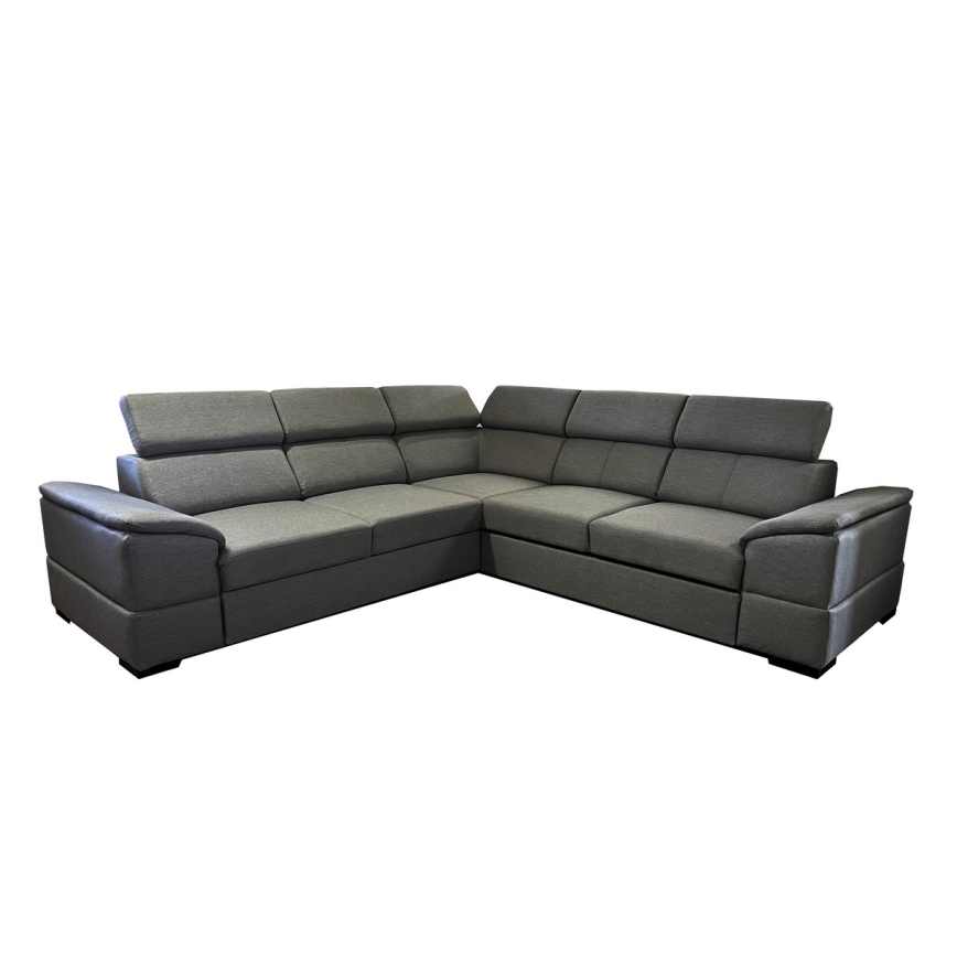 Salon d'angle universel pliable avec un espace de stockage GRANADA gris foncé