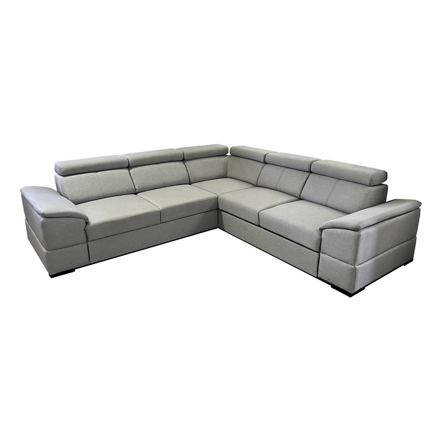 Salon d'angle universel pliable avec un espace de stockage GRANADA gris