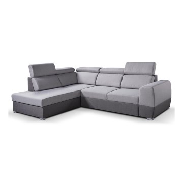 Salon de jardin d'angle pliable avec un espace de stockage MATRIX gris gauche