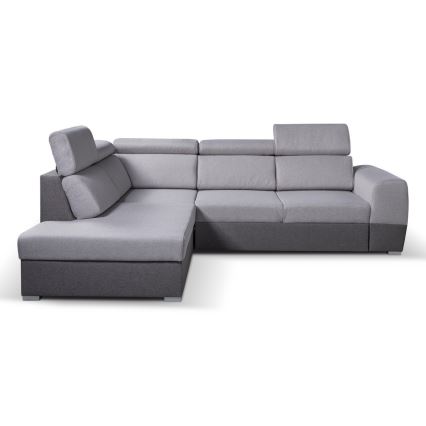 Salon de jardin d'angle pliable avec un espace de stockage MATRIX gris gauche