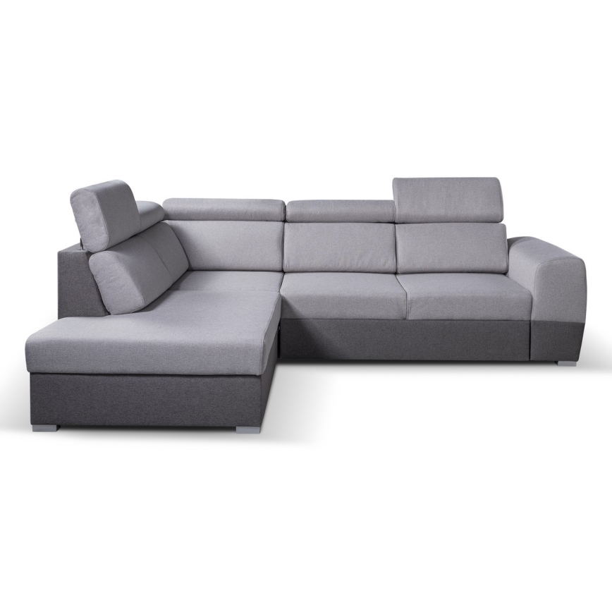 Salon de jardin d'angle pliable avec un espace de stockage MATRIX gris gauche