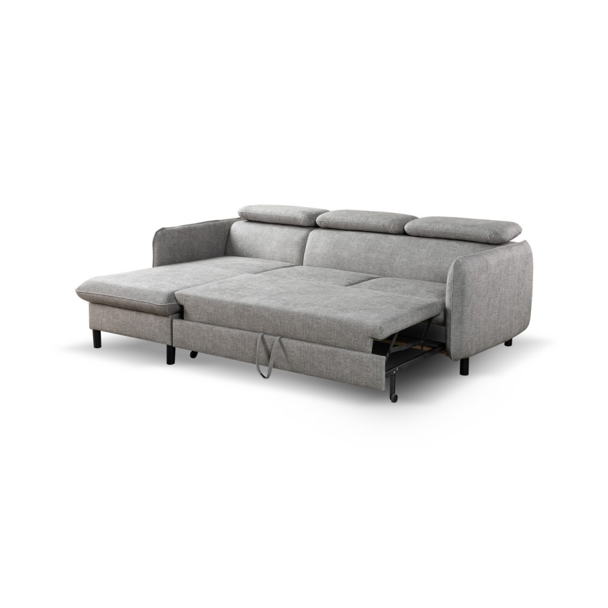 Salon de jardin d'angle pliable avec un espace de stockage NISA gris gauche