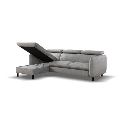 Salon de jardin d'angle pliable avec un espace de stockage NISA gris gauche