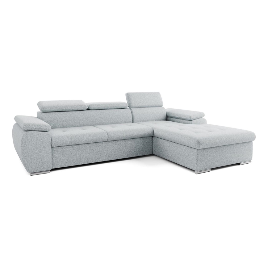 Salon de jardin d'angle pliable avec un espace de stockage PADUA gris droit