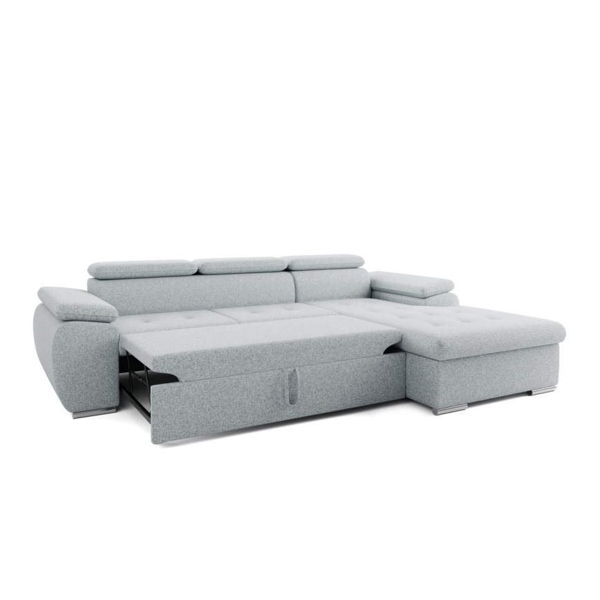 Salon de jardin d'angle pliable avec un espace de stockage PADUA gris droit