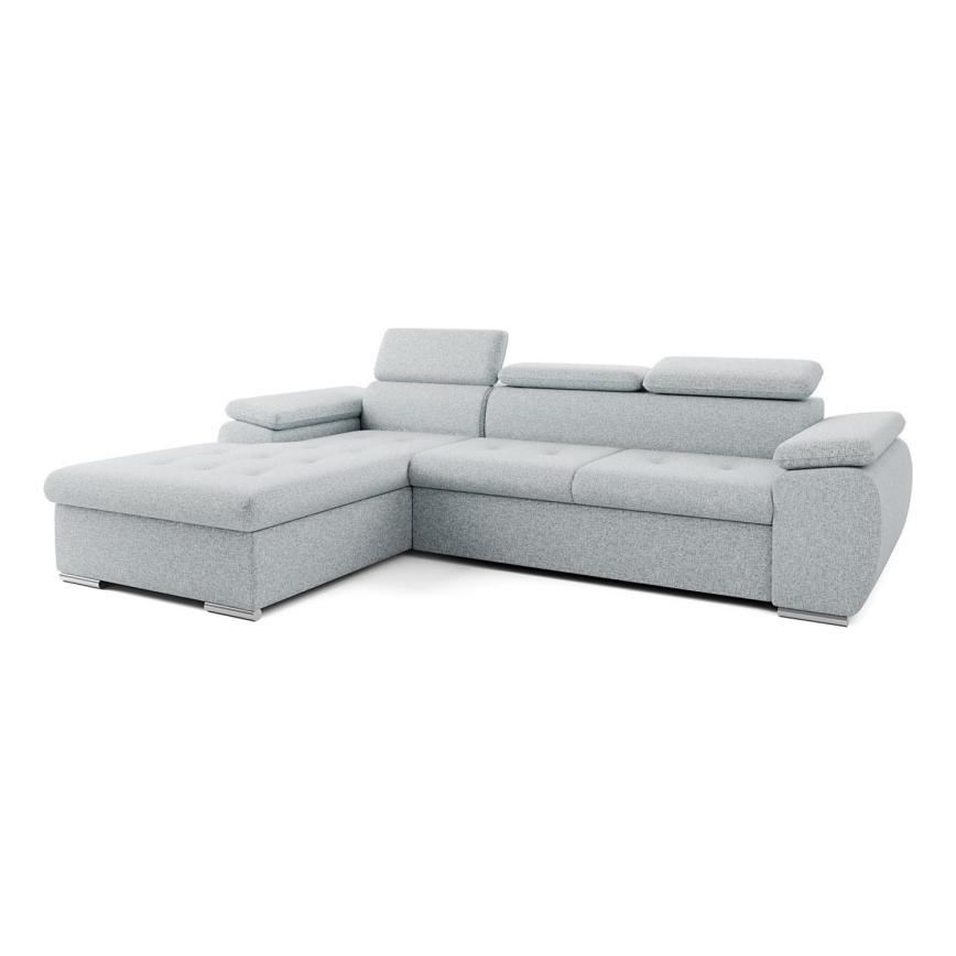 Salon de jardin d'angle pliable avec un espace de stockage PADUA gris gauche