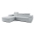 Salon de jardin d'angle pliable avec un espace de stockage PADUA gris gauche