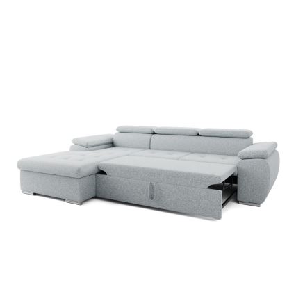 Salon de jardin d'angle pliable avec un espace de stockage PADUA gris gauche