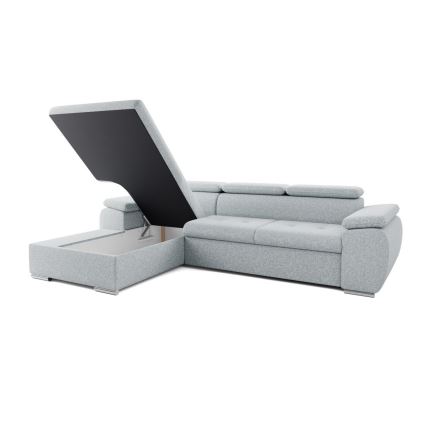 Salon de jardin d'angle pliable avec un espace de stockage PADUA gris gauche