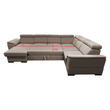 Salon pliable en U avec coin universel avec un espace de stockage GRANADA beige