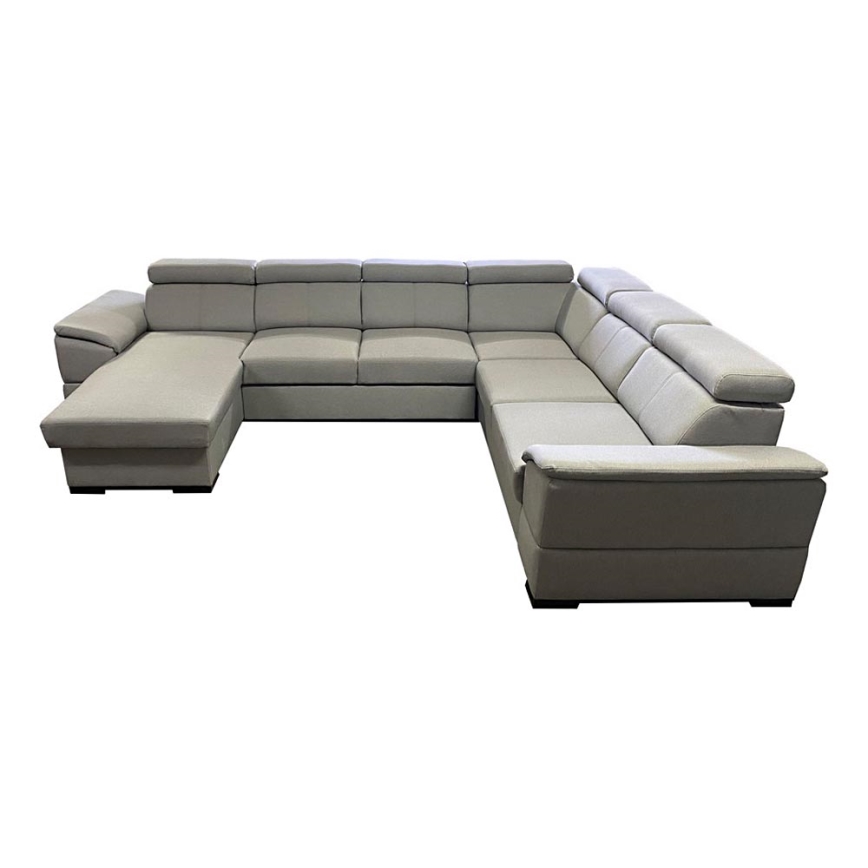 Salon pliable en U avec coin universel avec un espace de stockage GRANADA gris clair
