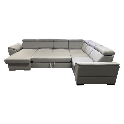 Salon pliable en U avec coin universel avec un espace de stockage GRANADA gris clair