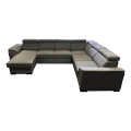 Salon pliable en U avec coin universel avec un espace de stockage GRANADA gris foncé