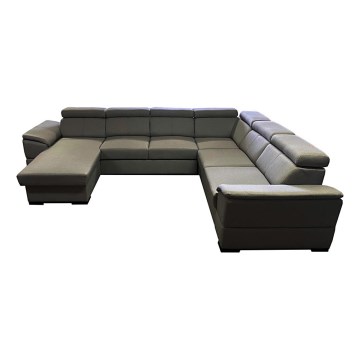 Salon pliable en U avec coin universel avec un espace de stockage GRANADA gris foncé