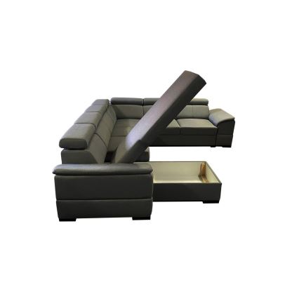 Salon pliable en U avec coin universel avec un espace de stockage GRANADA gris foncé