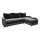 Salon universel d'angle pliable rembourré en forme de L BRISTOL gris/noir