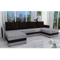 Salon universel pliable en forme de U, rembourré BRISTOL gris/noir