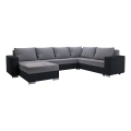 Salon universel pliable en forme de U, rembourré YORK gris/noir