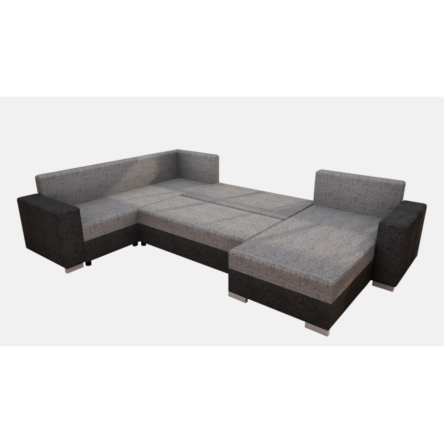 Salon universel pliable en forme de U, rembourré YORK marron/beige