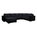 Salon universel pliable en forme de U, rembourré YORK noir/anthracite