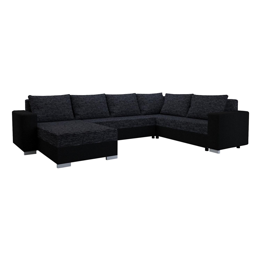 Salon universel pliable en forme de U, rembourré YORK noir/anthracite