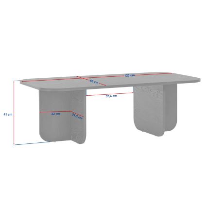 Salontafel AKIRA 120x60 cm beige